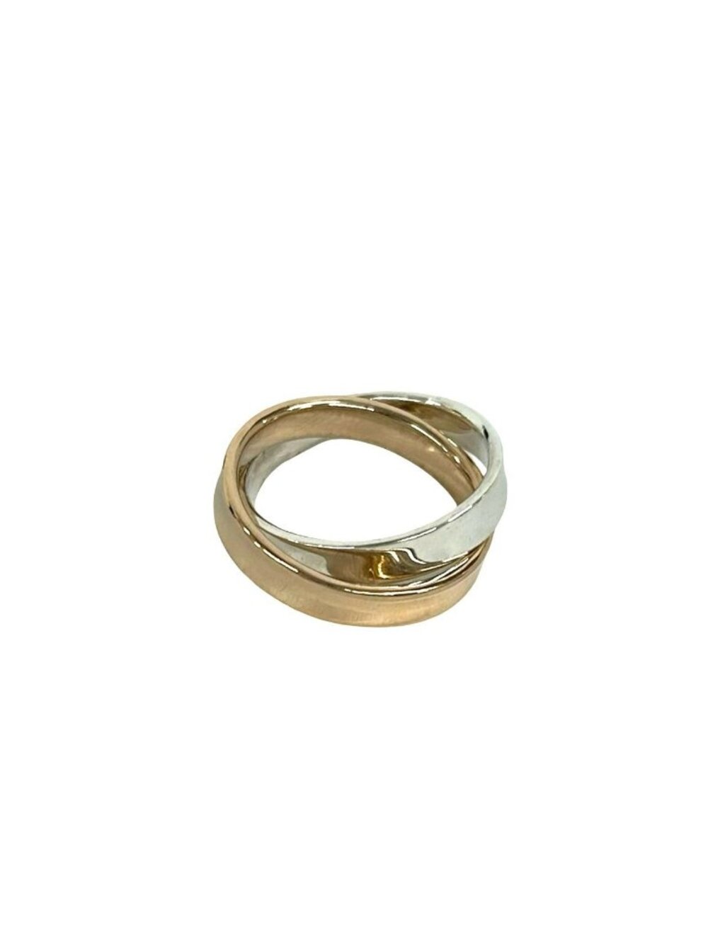 Tiffany & Co 1837 Interlocking Circle Ring Silver Pink Gold - Picture 6 of 9